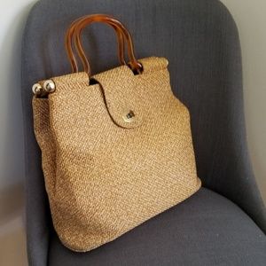 Vintage JR Florida woven Tote bag purse